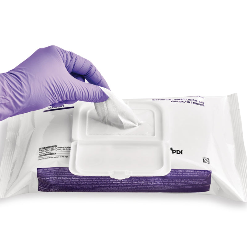 Super Sani-Cloth® Surface Disinfectant Cleaner Premoistened Germicidal Manual Pull Wipe 80 Count Soft Pack Alcohol Scent NonSterile (1186308_CS) 9/CS