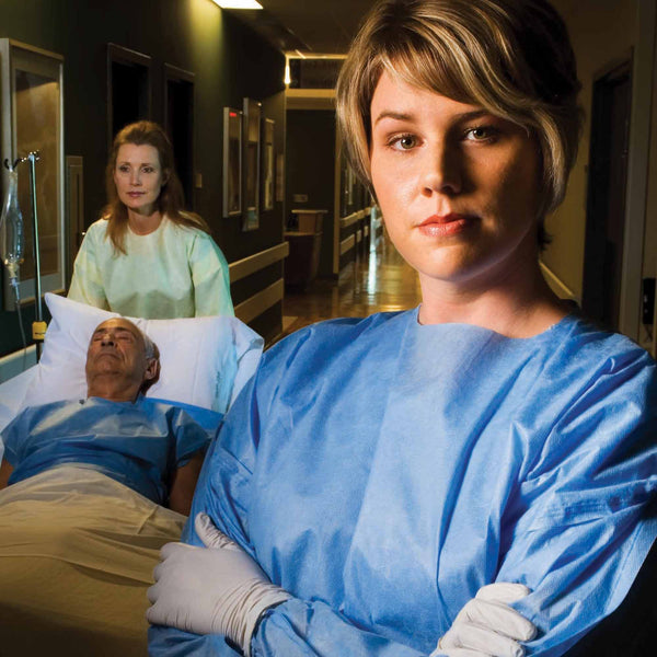 Halyard Tri-Layer Protective Procedure Gown Large Yellow NonSterile AAMI Level 1 Disposable (730953_PK) 10/PK