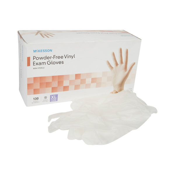McKesson Exam Glove X-Large NonSterile Vinyl Standard Cuff Length Smooth Clear Not Rated (833078_CS) 1300/CS
