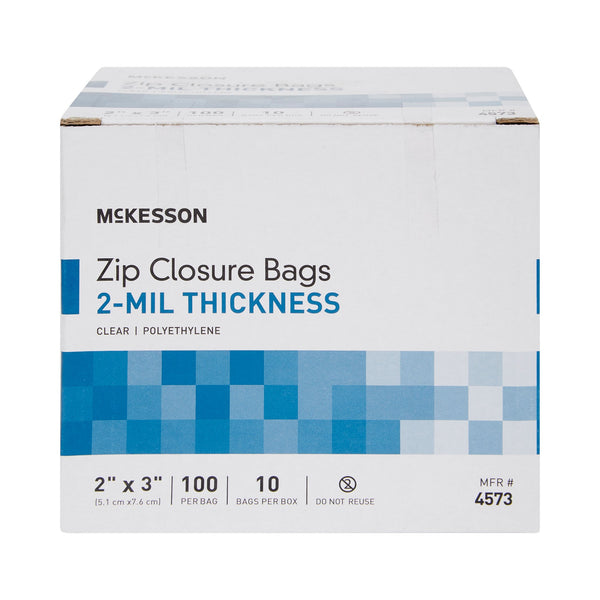McKesson Reclosable Bag 2 X 3 Inch Polyethylene Clear Zipper Closure (957782_BG) 1/BG