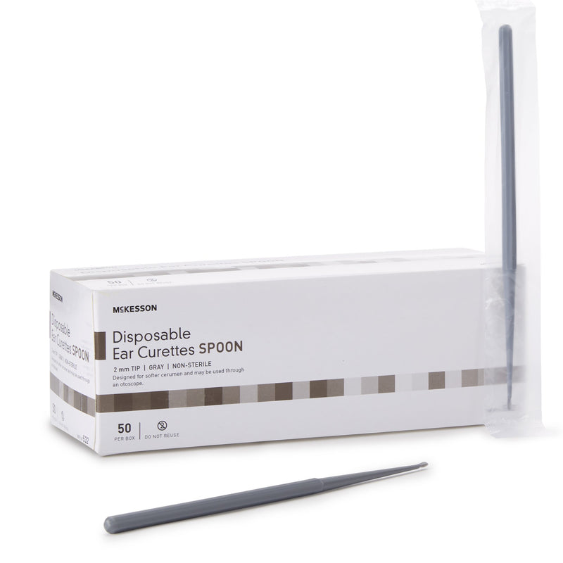 McKesson Ear Curette Handle with Grooves 2 mm Tip Cup Tip (911819_BX) 1/BX