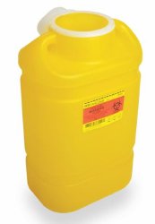 BD™ Chemotherapy Waste Container Yellow Base 12 H X 10-1/2 W X 7-1/2 D Inch Vertical Entry 3 Gallon (736234_CS) 12/CS