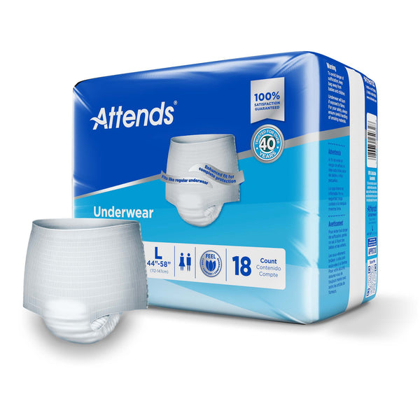 Attends® Unisex Adult Absorbent Underwear Pull On with Tear Away Seams Large Disposable Heavy Absorbency (738816_PK) 18/PK