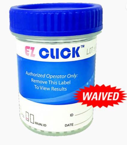EZ Click™ Drugs of Abuse Test Kit AMP, BAR, BUP, BZO, COC, mAMP/MET, MDMA, MOR, MET, OXY, PCP, THC (pH, Oxidants, SG) 25 Tests CLIA Waived (1225297_BX) 25/BX