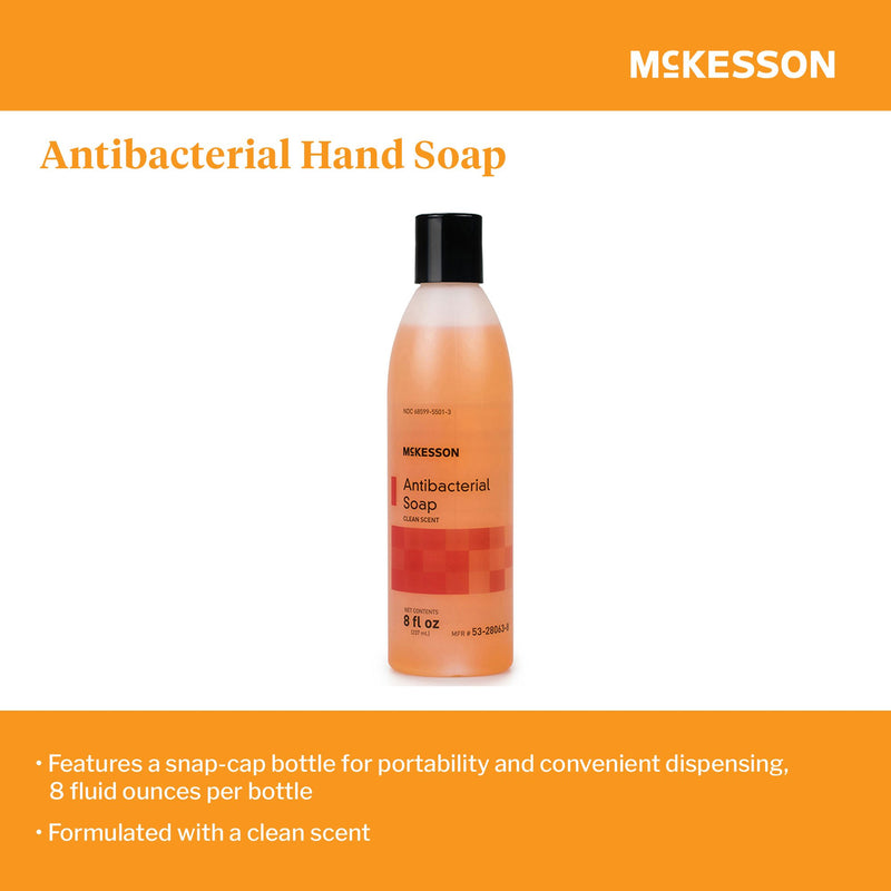 McKesson Antibacterial Soap Liquid 8 oz. Bottle Clean Scent (1067682_CS) 48/CS