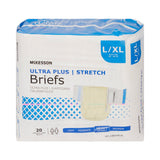 McKesson Ultra Plus Stretch Unisex Adult Incontinence Brief Large / X-Large Disposable Heavy Absorbency (884169_CS) 4/CS