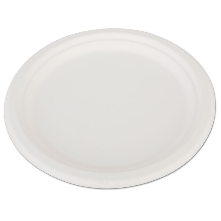 SCT® ChampWare Heavyweight Bagasse Dinnerware, Plate, 10" dia, White, 500/Carton (SCH18160)