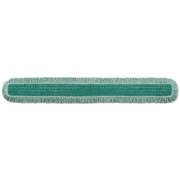 Rubbermaid® Commercial HYGEN™ HYGEN Dust Mop Heads With Fringe, Green, 60 in., Microfiber, Cut-End (RCPQ460GRE)