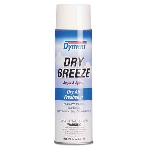 Dymon® Dry Breeze Aerosol Air Freshener, Sugar and Spice, 10 oz Aerosol Spray, 12/Carton (ITW70220) Case of 12