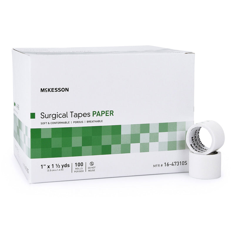 McKesson Medical Tape White 1 Inch X 1-1/2 Yard Paper NonSterile (1055583_RL) 1/RL