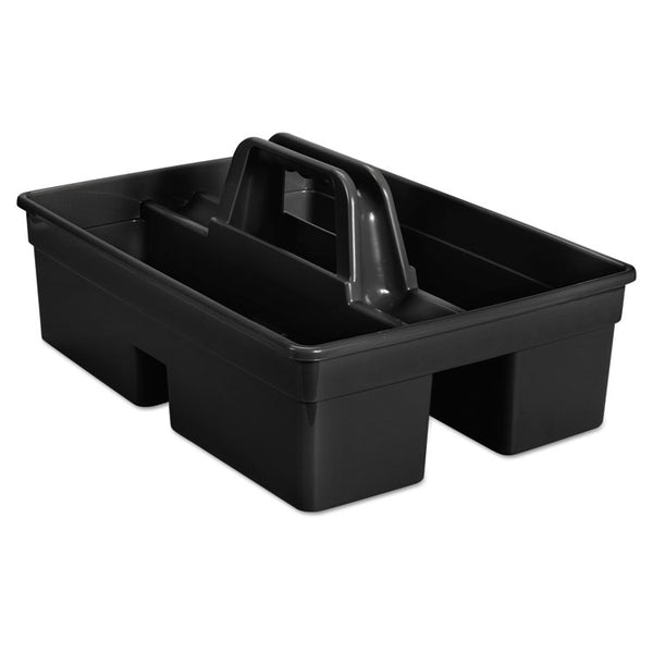 Rubbermaid® Commercial Executive Carry Caddy, Two Compartments, Plastic, 10.75 x 6.5, Black (RCP1880994) Each