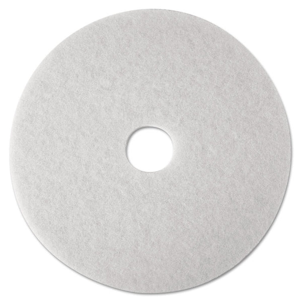 3M™ Low-Speed Super Polishing Floor Pads 4100, 27" Diameter, White, 5/Carton (MMM20313)