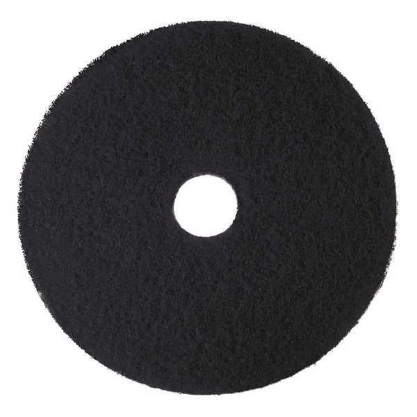 3M™ Low-Speed High Productivity Floor Pads 7300, 18" Diameter, Black, 5/Carton (MMM08276)