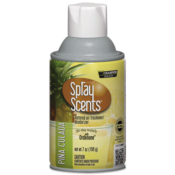 Chase Products Champion Sprayon SPRAYScents Metered Air Freshener Refill, Pina Colada, 7 oz Aerosol Spray, 12/Carton (CHP5180) Case of 12