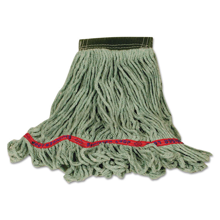 Rubbermaid® Commercial Swinger Loop Wet Mop Heads, Cotton/Synthetic Blend, Green, Medium, 6/Carton (RCPC152GRE)