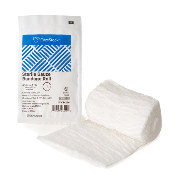 CareStock™ Fluff Dressing 4-1/2 Inch X 4-1/10 Yard 6-Ply Sterile 1 per Pack (1242211_RL) 1/RL