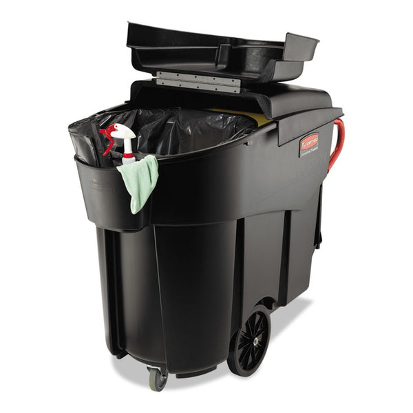 Rubbermaid® Commercial Mega BRUTE Mobile Container, 120 gal, Plastic, Black (RCP9W73BLA)