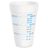 Dart® Graduated Foam Medical Cups, 16 oz, White, 25/Pack, 40 Packs/Carton (DCC16J16GRAD)