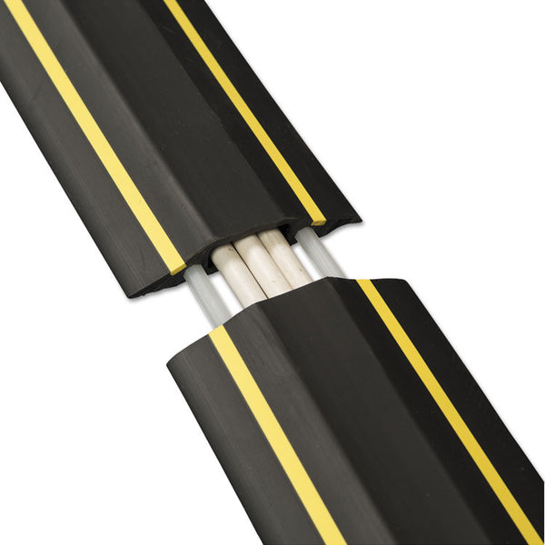 D-Line® Medium-Duty Floor Cable Cover, 3.25 x 0.5 x 6 ft, Black with Yellow Stripe (DLNFC83H)