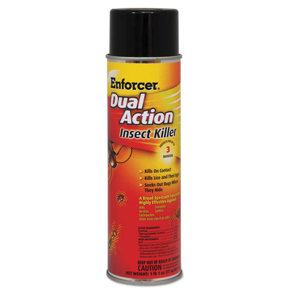 Enforcer® Dual Action Insect Killer, For Flying/Crawling Insects, 17 oz Aerosol Spray, 12/Carton (AMR1047651) Case of 12