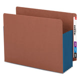Smead™ Redrope Drop-Front End Tab File Pockets, Fully Lined 6.5" High Gussets, 5.25" Expansion, Letter Size, Redrope/Blue, 10/Box (SMD73689)