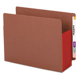 Smead™ Redrope Drop-Front End Tab File Pockets, Fully Lined 6.5" High Gussets, 5.25" Expansion, Letter Size, Redrope/Red, 10/Box (SMD73696)