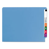 Smead™ Shelf-Master Reinforced End Tab Colored Folders, Straight Tabs, Letter Size, 0.75" Expansion, Blue, 100/Box (SMD25010)