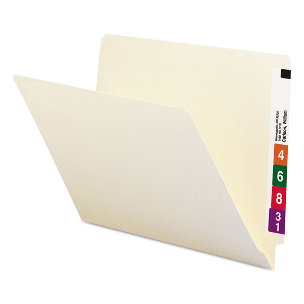 Smead™ Heavyweight Manila End Tab Folders, 9.5" High Front, Straight 1-Ply Tabs, Letter Size, 0.75" Expansion, Manila, 100/Box (SMD24100)