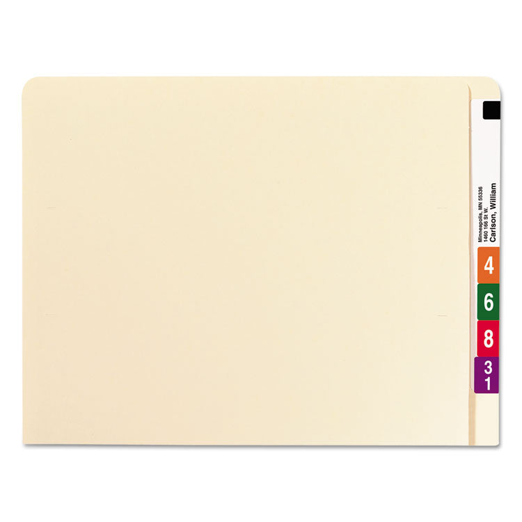 Smead™ Extended End Tab Manila Folders, Straight Tabs, Letter Size, 0.75" Expansion, Manila, 100/Box (SMD24250)