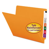Smead™ Shelf-Master Reinforced End Tab Colored Folders, Straight Tabs, Letter Size, 0.75" Expansion, Orange, 100/Box (SMD25510)