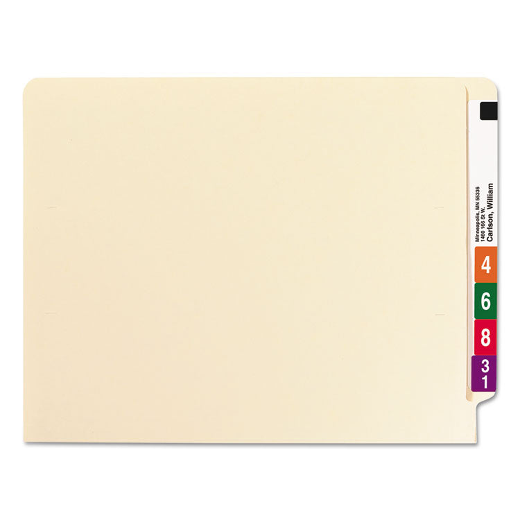 Smead™ 100% Recycled Manila End Tab Folders, Straight Tabs, Letter Size, 0.75" Expansion, Manila, 100/Box (SMD24160)
