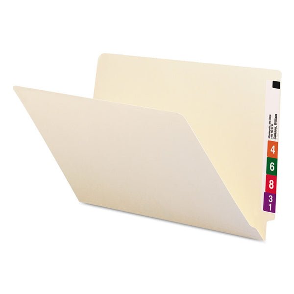 Smead™ Heavyweight Manila End Tab Folders, 9.5" High Front, Straight Tabs, Legal Size, 0.75" Expansion, Manila, 100/Box (SMD27100)