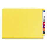 Smead™ End Tab Pressboard Classification Folders, Six SafeSHIELD Fasteners, 2" Expansion, 2 Dividers, Legal Size, Yellow, 10/Box (SMD29789)