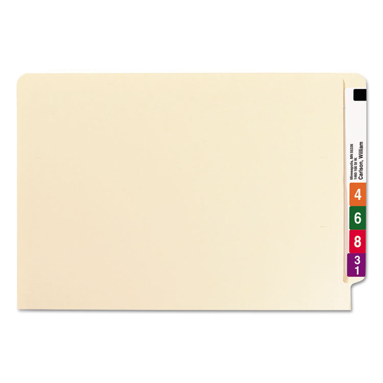 Smead™ Heavyweight Manila End Tab Folders, 9.5" High Front, Straight Tabs, Legal Size, 0.75" Expansion, Manila, 100/Box (SMD27100) Box of 100