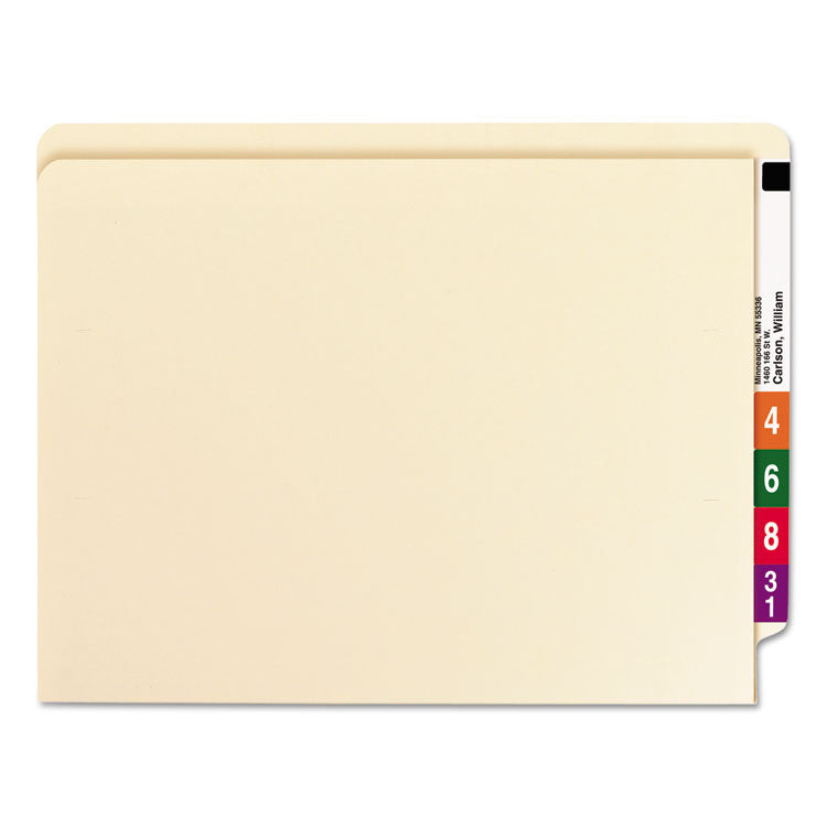 Smead™ Heavyweight End Tab Fastener Folders, Interior Front-Cover Pocket, 0.75" Expansion, 1 Fastener, Letter Size, Manila, 50/Box (SMD34100) Box of 50