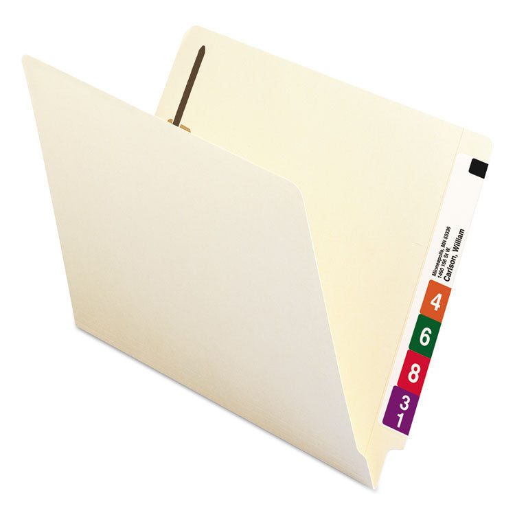 Smead™ Recycled Manila End Tab Fastener Folders, 0.75" Expansion, 2 Fasteners, Letter Size, Manila Exterior, 50/Box (SMD34160)