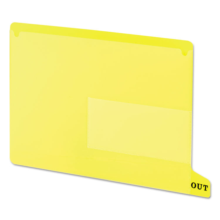 Smead™ Colored Poly Out Guides with Pockets, 1/3-Cut End Tab, Out, 8.5 x 11, Yellow, 25/Box (SMD61956)