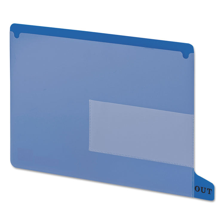 Smead™ Colored Poly Out Guides with Pockets, 1/3-Cut End Tab, Out, 8.5 x 11, Blue, 25/Box (SMD61951)