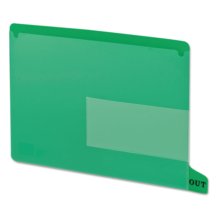 Smead™ Colored Poly Out Guides with Pockets, 1/3-Cut End Tab, Out, 8.5 x 11, Green, 25/Box (SMD61952)