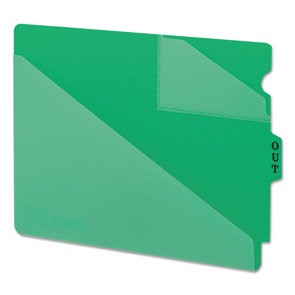 Smead™ End Tab Poly Out Guides, Two-Pocket Style, 1/3-Cut End Tab, Out, 8.5 x 11, Green, 50/Box (SMD61962)