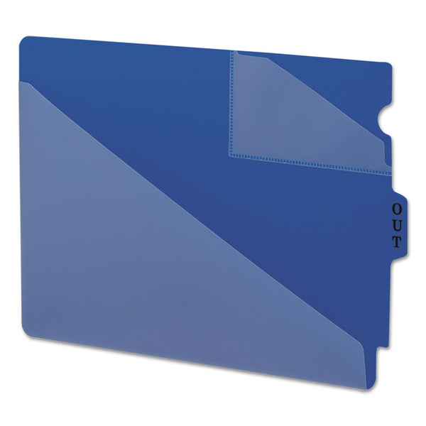 Smead™ End Tab Poly Out Guides, Two-Pocket Style, 1/3-Cut End Tab, Out, 8.5 x 11, Blue, 50/Box (SMD61961)