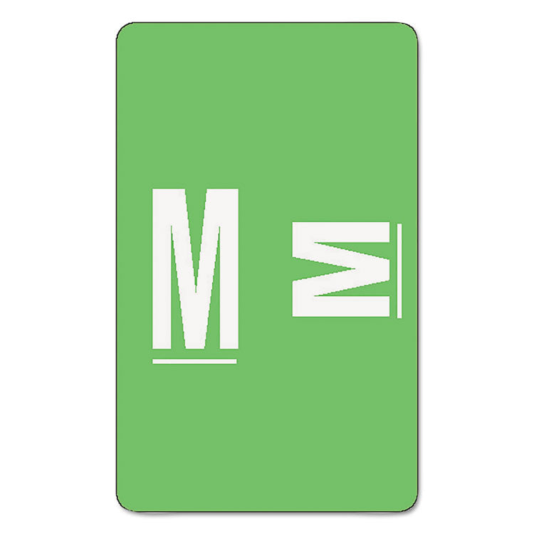 Smead AlphaZ Color-Coded Second Letter Alphabetical Labels, M, 1 x 1.63, Light Green, 10/Sheet, 10 Sheets/Pack (SMD67183) Pack of 100