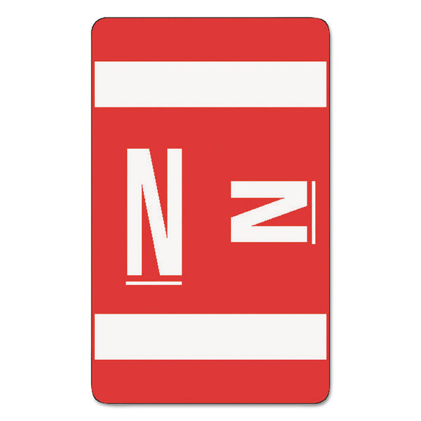Smead™ AlphaZ Color-Coded Second Letter Alphabetical Labels, N, 1 x 1.63, Red, 10/Sheet, 10 Sheets/Pack (SMD67184)
