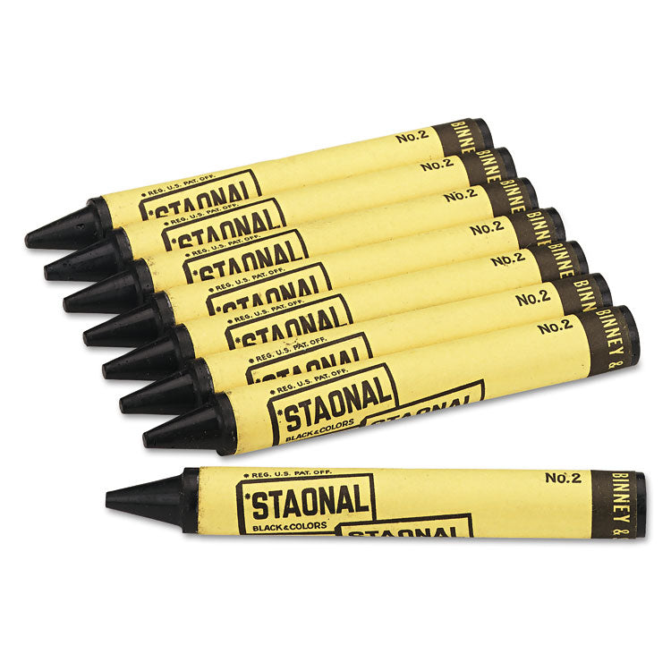 Crayola® Staonal Marking Crayons, Black, 8/Box (CYO5200023051) Box of 8