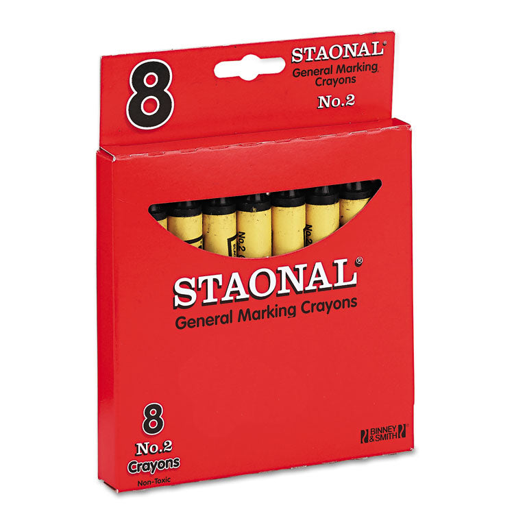 Crayola® Staonal Marking Crayons, Black, 8/Box (CYO5200023051) Box of 8