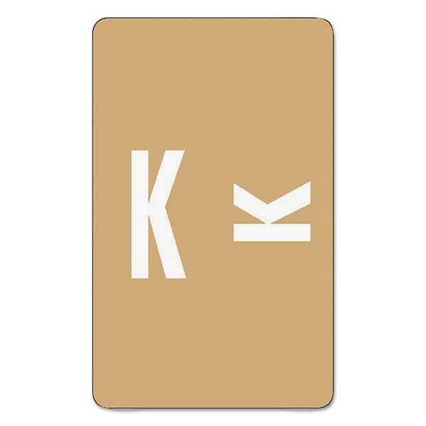 Smead™ AlphaZ Color-Coded Second Letter Alphabetical Labels, K, 1 x 1.63, Light Brown, 10/Sheet, 10 Sheets/Pack (SMD67181)