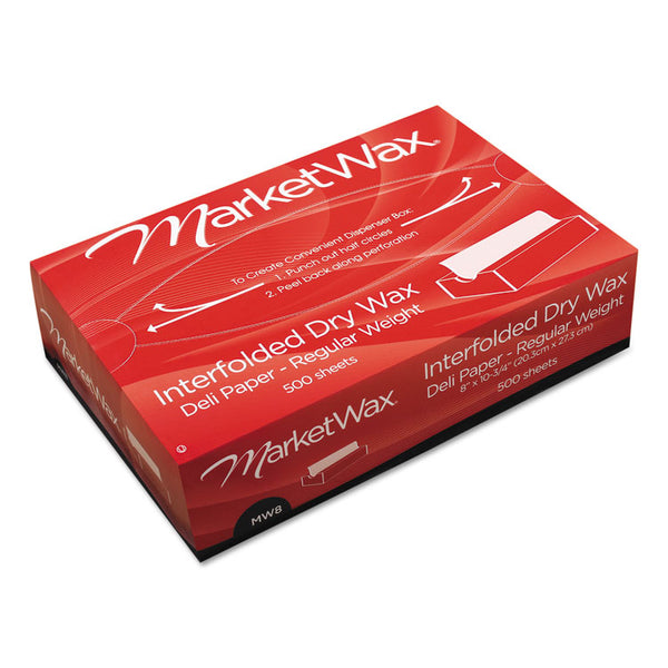 Bagcraft MarketWax Interfolded Dry Wax Deli Paper, 8 x 10.75, White, 500/Box, 12 Boxes/Carton (BGC011008)