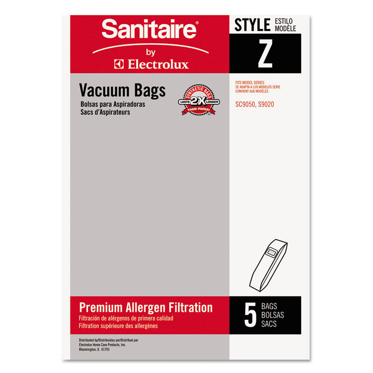 Sanitaire® Style Z Vacuum Bags, 5/Pack (EUR63881A10) Pack of 3