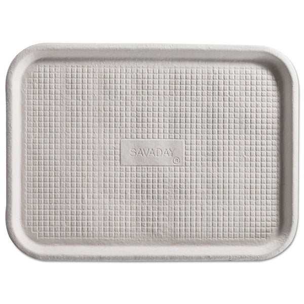 Chinet® Savaday Molded Fiber Flat Food Tray, 1-Compartment, 16 x 12, White, Paper, 200/Carton (HUH20803CT)