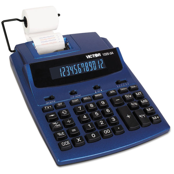 Victor® 1225-3A Antimicrobial Two-Color Printing Calculator, Blue/Red Print, 3 Lines/Sec (VCT12253A)